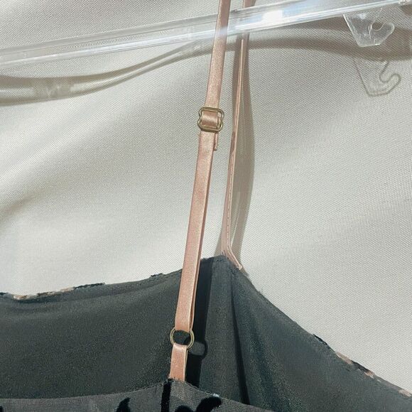 Whimsygoth Charcoal Moody Floral Burnout Sheer Mini Dress Medium - Picture 14 of 16